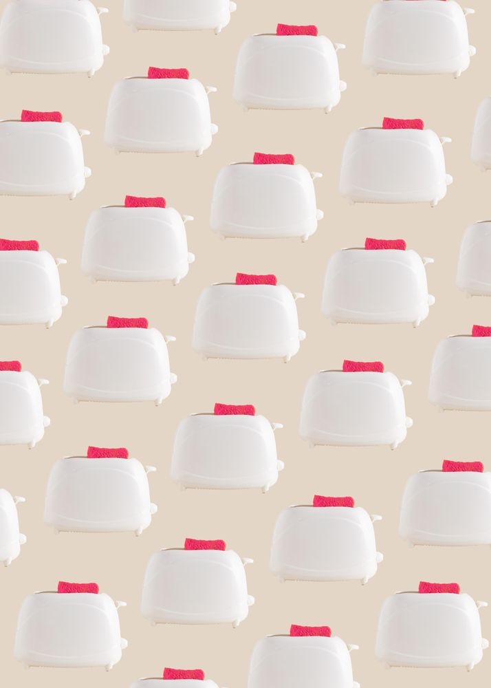 Pattern of toaster with pink bread