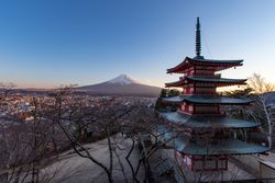 Arakurayama Sengen Park in Asama, Fujiyoshida, Yamanashi, Japan at daytime