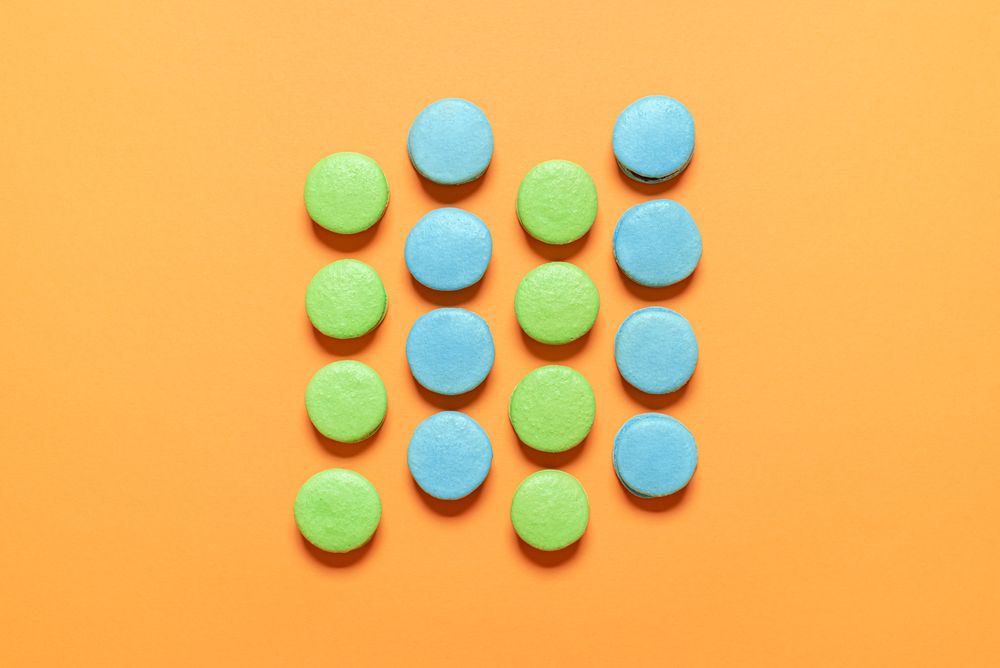 Top view of macarons in symmetry