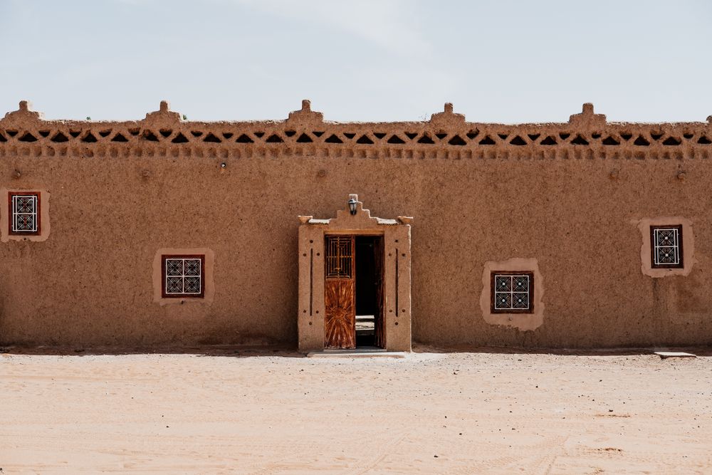 Traditional Arab houses on town street
