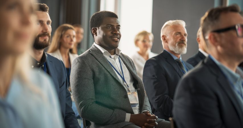 Black Male Investor Attending Global Technology Forum.
