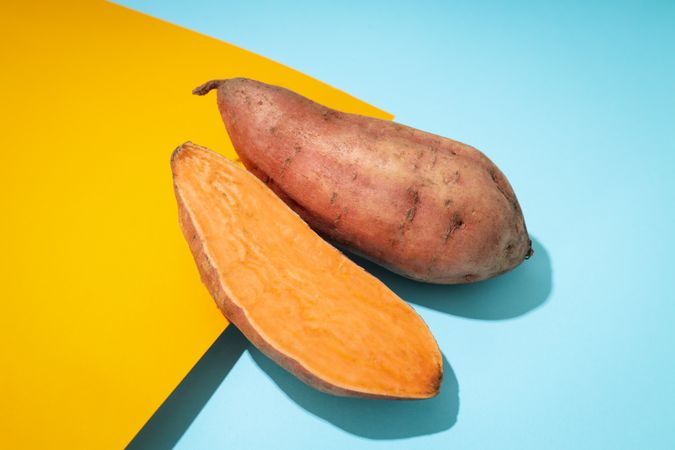 Concept of vegetables, tasty sweet potato