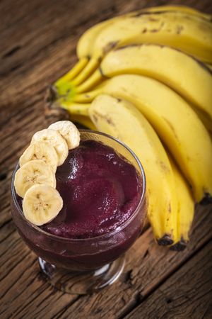 Açai with banana. Brazilian acai.