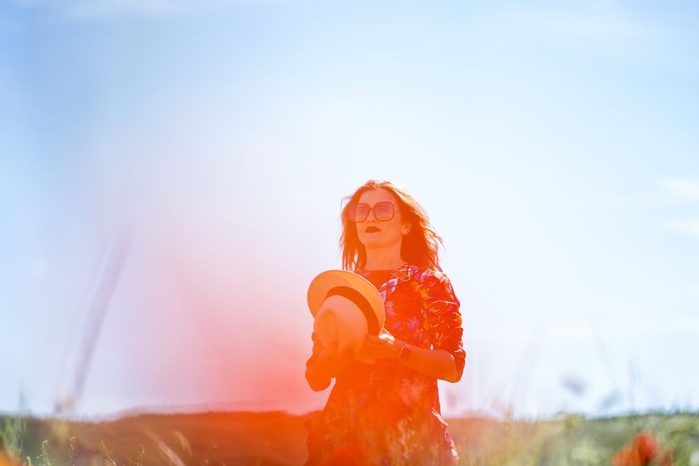 Woman standing in field