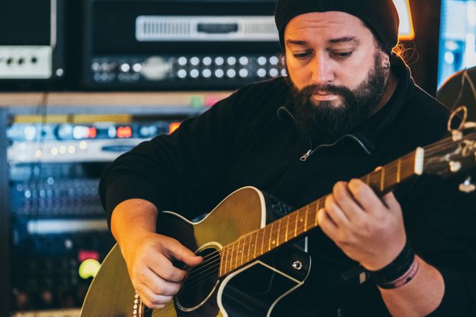 Musician playing guitar