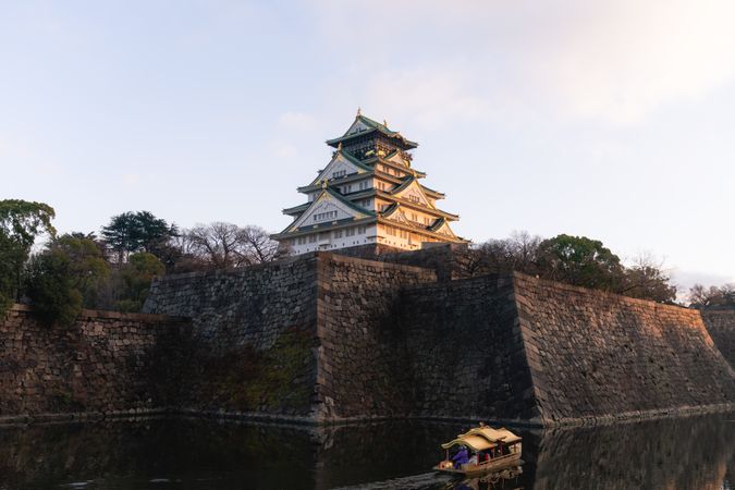 Exterior view of Nagoya Castle across Hori river in Nagoya, Japan