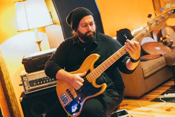 Musician playing guitar