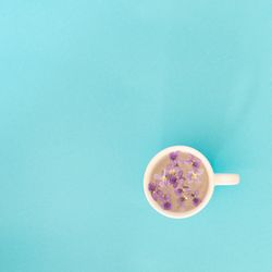 Mug with purple flowers & water