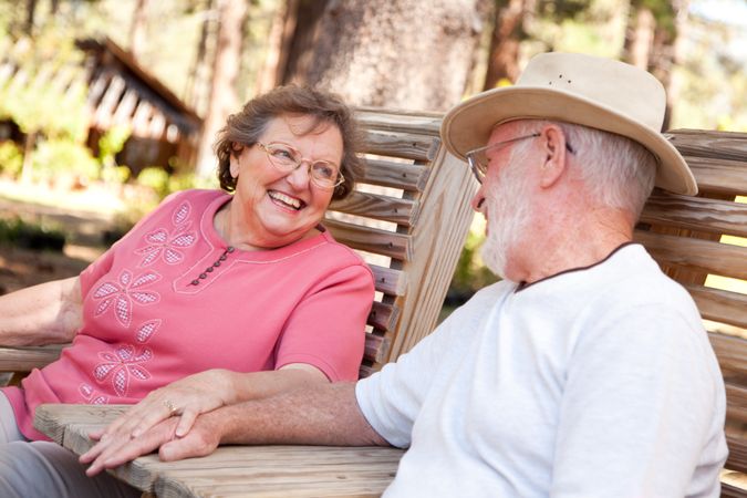 Loving Older Couple Outdoors