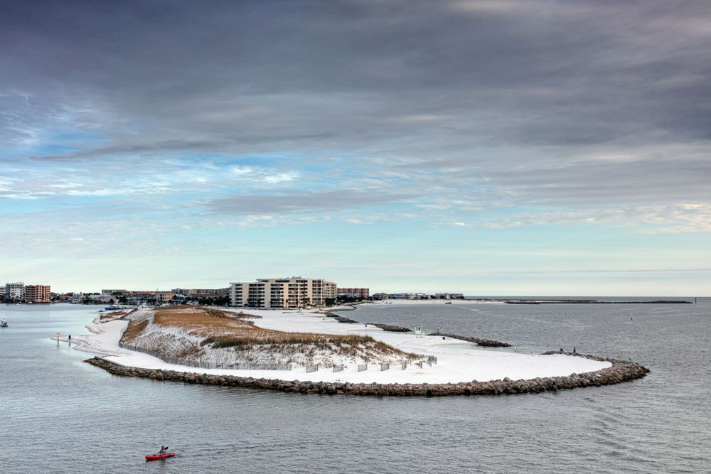 Sand peninsula of Sandy Crab Island, Florida