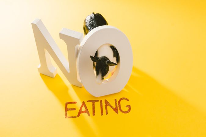 Concept of calling to stop eating animals