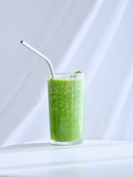 Glass of fresh green smoothie