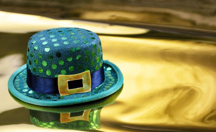 Good luck hat for St. Patrick’s day celebration on gold