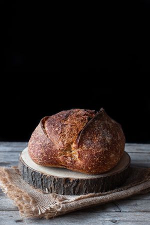Country sourdough bread on wood