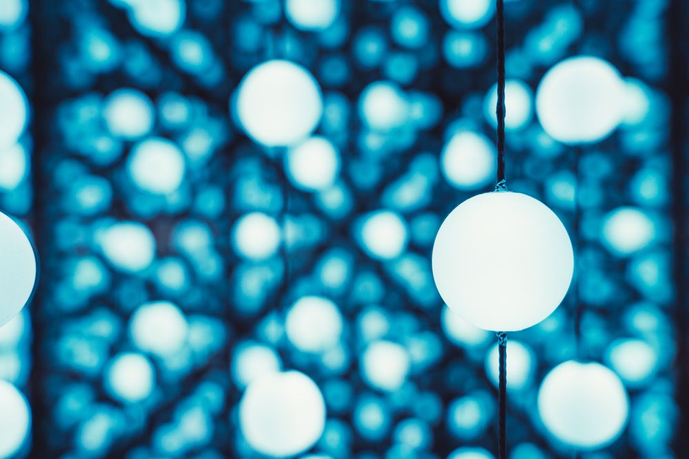 Garlands with blue lights