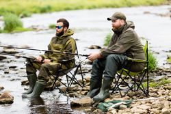 Two Fishermen by Mountain River