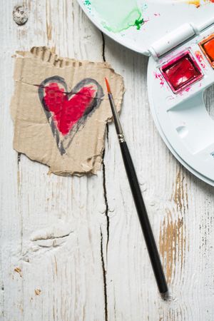 Love symbols hand painted in watercolor