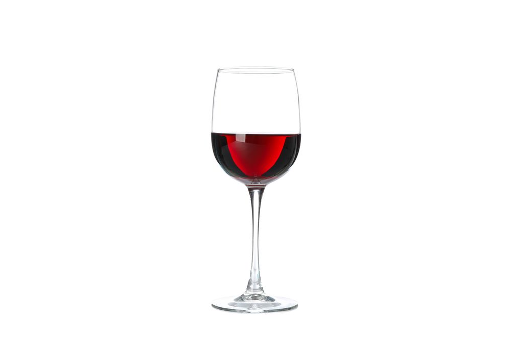 Glass of red wine isolated on plain background