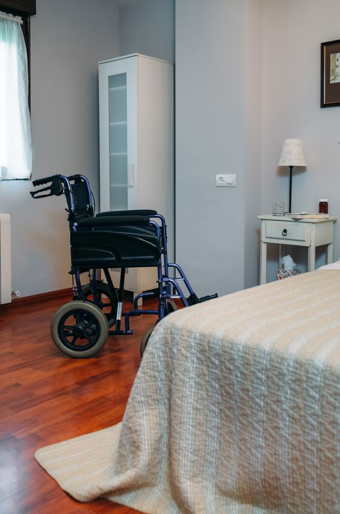 Clinic room with wheelchair