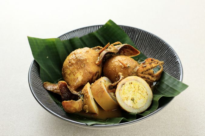 Squid Curry Stuffed with Tofu, Curry Dish Known at Padang or Minanng Cuisine