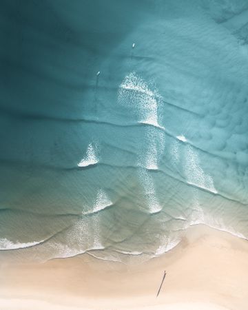 Aerial view of beach waves