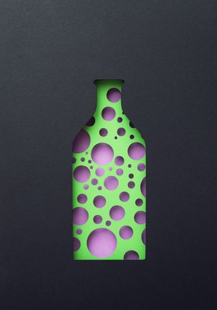 Paper cut out of jar with bubbles
