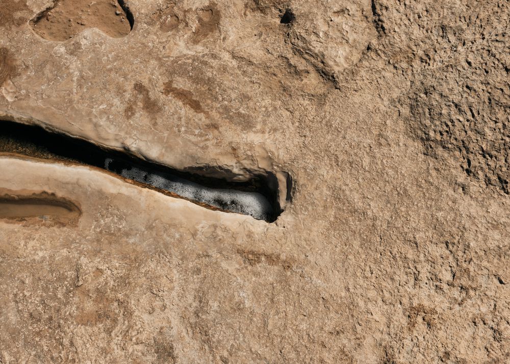 Close up of water eroded rock