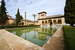 The Partal gardens of Alhambra in Granada
