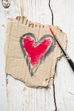 Love symbols hand painted in watercolor