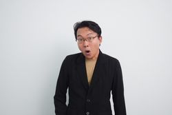 Asian Businessman with wow surprised expression