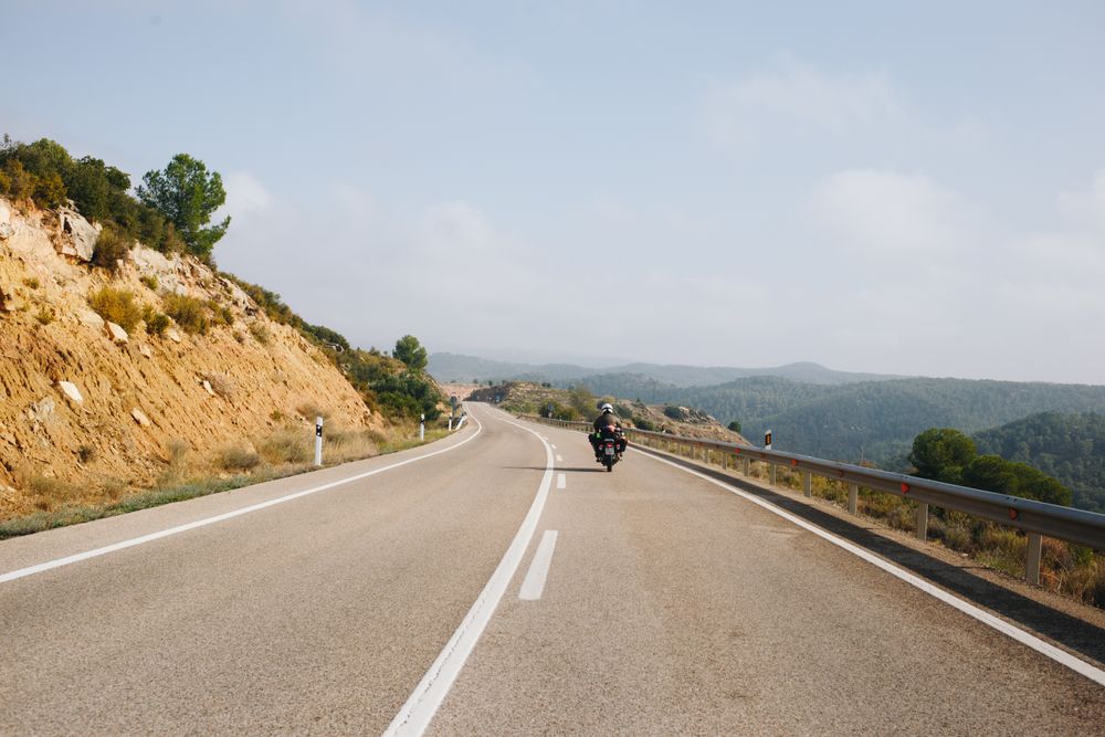 Motorcyclist on a summers day