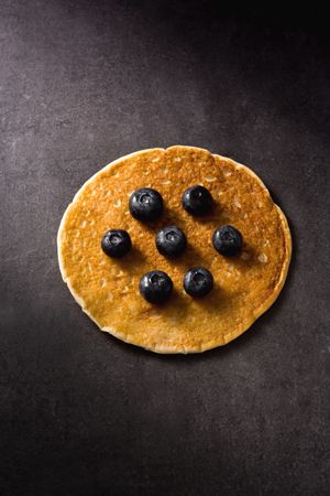 Fresh pancake with blueberries