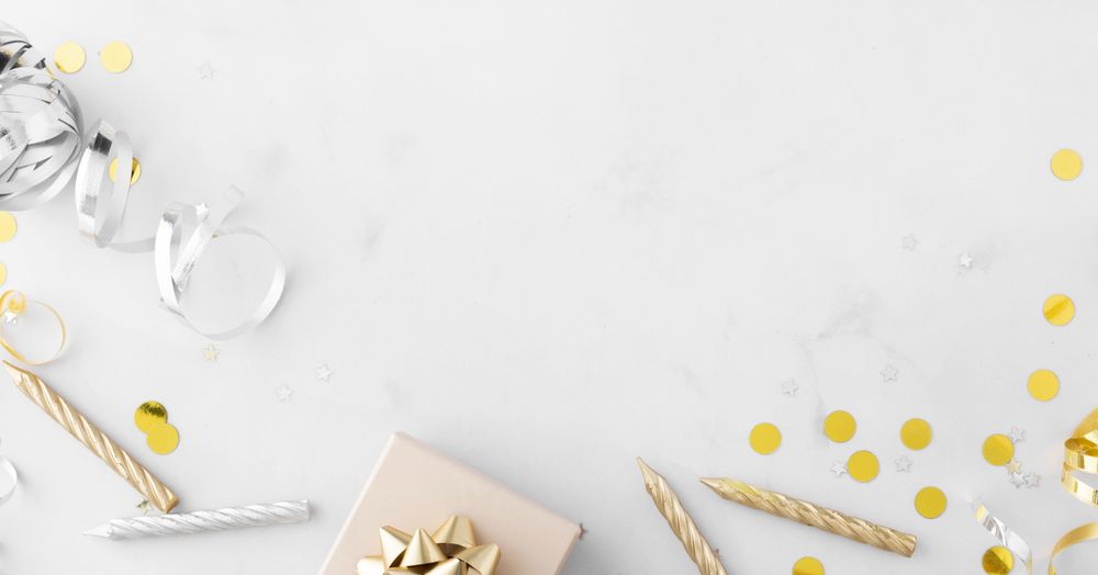 Birthday flatlay with copy space