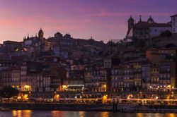 View of Porto at night, Portugal