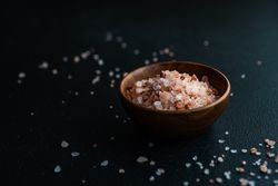 Pink salt in small bowl