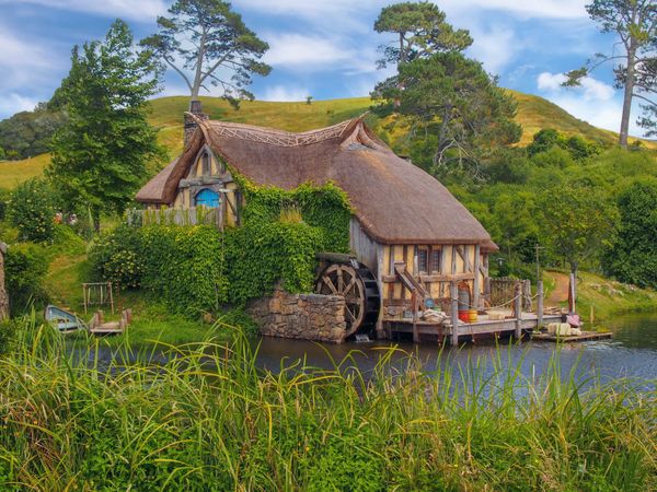 Hobbiton movie set in Matamata, Waikato, New Zealand