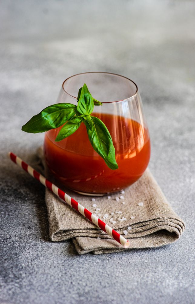 Fresh tomato juice or bloody mary