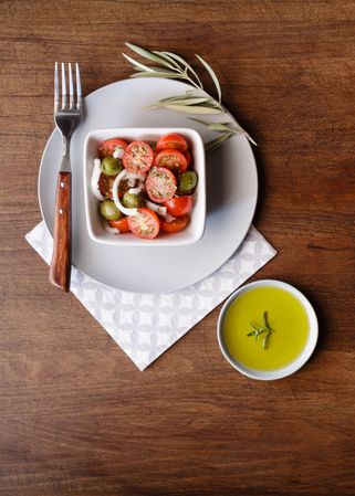 Fresh vegetarian meal on plate