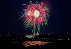 July 4th fireworks above the Capital and National Mall, Washington, D.C.