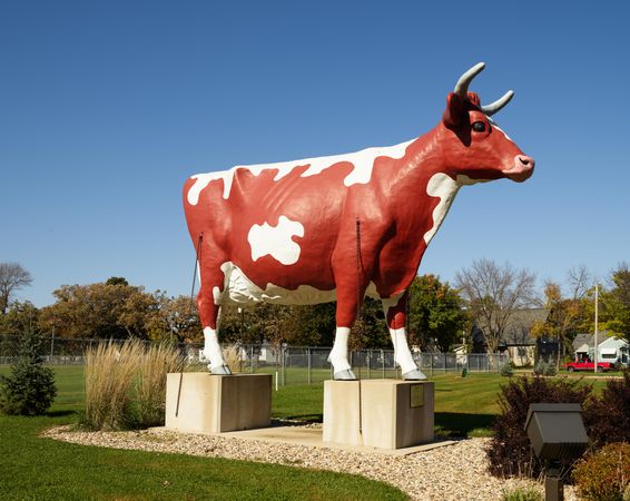 Buffy the Cow, a landmark at the Mower County Fairgrounds in Austin, Minnesota