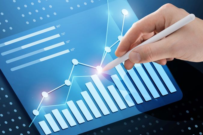 Business Growth Graph Hologram Touch