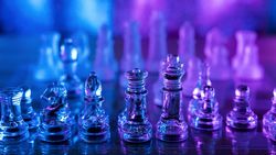 Glass transparent chess background