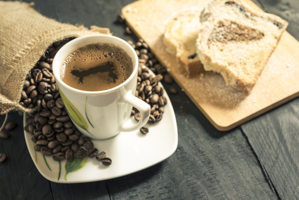 Cup of coffee and pound cake