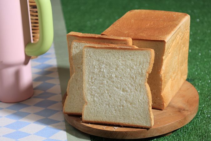 Shokupan or Roti Tawar for Breakfast on Picnic Concept Background