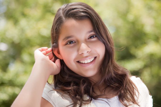 Cute Happy Hispanic Girl in the Park