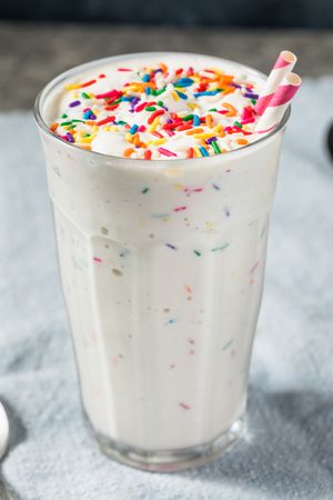 Frozen Homemade Funfetti Cake Batter Milkshake