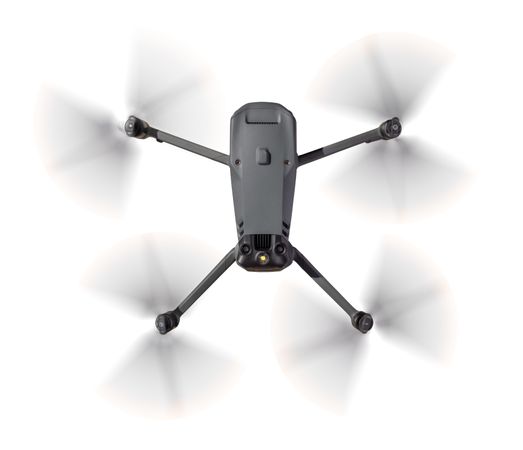 Top View of a Drone Quadcopter UAV In Flight