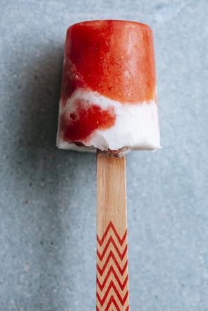 Watermelon and cream popsicle