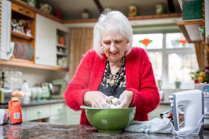 Woman baking at home