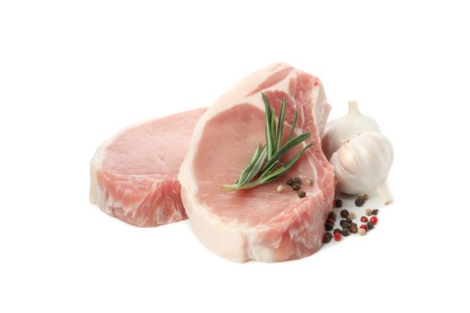 Raw meat for steak isolated on blank background